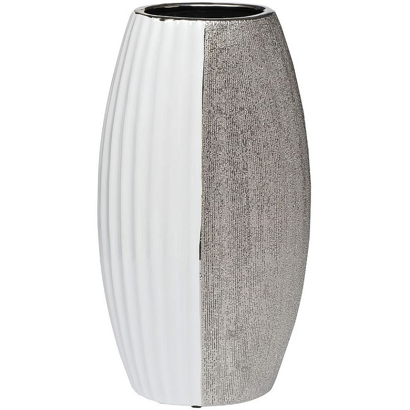 Ваза из керамики Adeline 35 Серебряный Белый в Барнауле | Loft Concept 