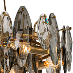 Люстра подвесная с овальными подвесками из стекла дымчатого цвета Harlow Crystal Round варинант исполнения - 2 | Loft Concept в Барнауле