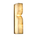 Бра с изогнутым плафоном из белого алебастра на прямоугольном основании Cryptocrystalline Stone варинант исполнения - 3 | Loft Concept в Барнауле