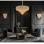 Люстра с каскадом из прозрачного хрусталя Constant Sparks варинант исполнения - 16 | Loft Concept в Барнауле