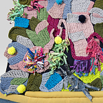 Ковер разноцветный из джинсовой одежды и армейских палаток Upcycling варинант исполнения - 3 | Loft Concept в Барнауле