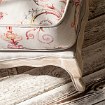 Мягкая банкетка из массива бука серая с растительным орнаментом Raffael Grey Floral Banquette варинант исполнения - 3 | Loft Concept в Барнауле