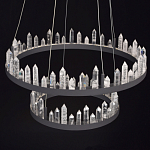 Люстра с двумя кольцами черного цвета с хрустальными элементами QUARTZ CRYSTAL варинант исполнения - 4 | Loft Concept в Барнауле