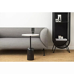 Кофейный столик с белой мраморной столешницей на черном основании Tall Coffee Black and White Table варинант исполнения - 1 | Loft Concept в Барнауле