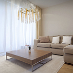 Люстра подвесная золотого цвета с разветвленными ветвями и прозрачными стеклянными подвесками Droplet Chandelier варинант исполнения - 12 | Loft Concept в Барнауле