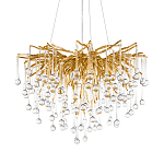 Люстра подвесная с прозрачными стеклянными подвесками в форме капель Диаметр 60 см Droplet Chandelier варинант исполнения - 18 | Loft Concept в Барнауле