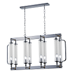 Люстра прямоугольная с 8-ю стеклянными плафонами цилиндрической формы Jeanette варинант исполнения - 3 | Loft Concept в Барнауле