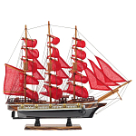 Декоративная модель деревянного парусника с красными парусами в подарочной упаковке With The low варинант исполнения - 1 | Loft Concept в Барнауле