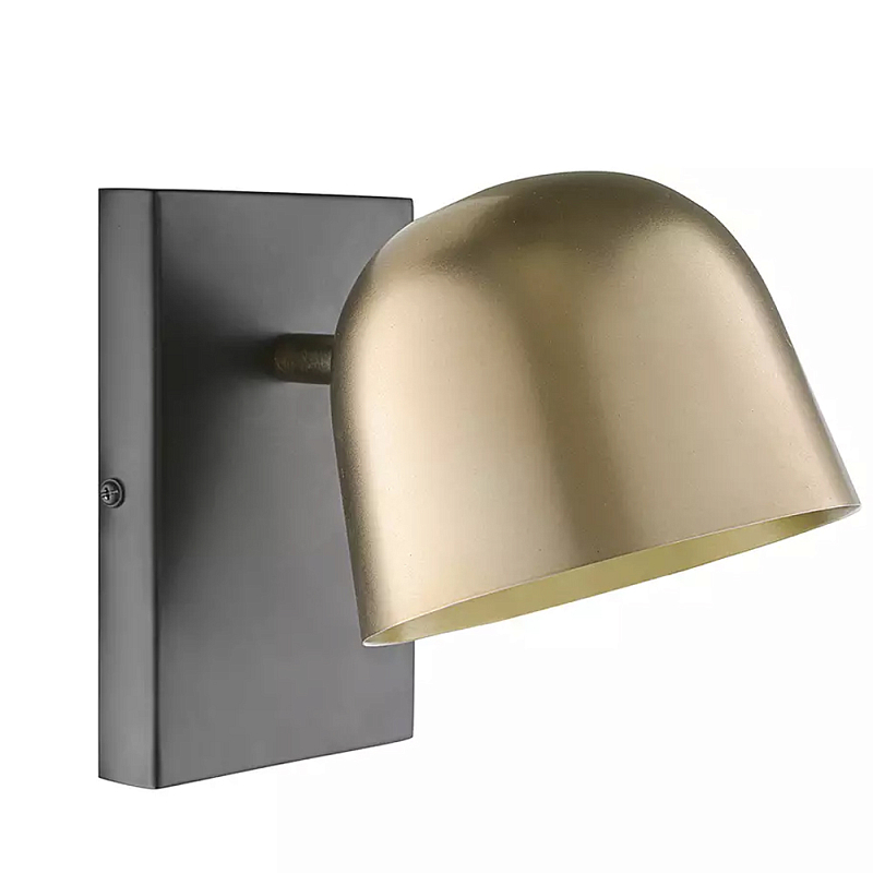 Бра с наклонным плафоном в сочетании золотистого и чёрного цвета Sconce with Sloping Shade Золотой Черный Бра с наклонным плафоном в сочетании золотистого и чёрного цвета Sconce with Sloping Shade Золотой Черный в Барнауле | Loft Concept