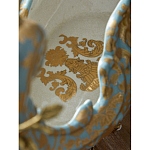 Чаша голубого цвета с оранментом и и бронзовыми фигурами леопардов Eden Garden варинант исполнения - 11 | Loft Concept в Барнауле