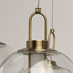 Люстра с 7-ю плафонами из прозрачного стекла в форме шара Orb Cascade  варинант исполнения - 11 | Loft Concept в Барнауле