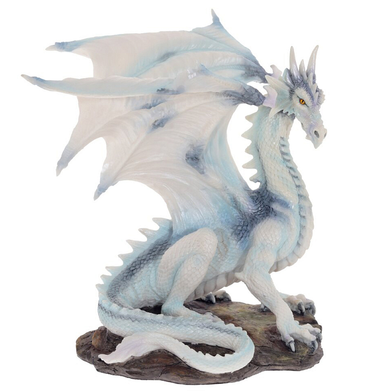 Декоративная статуэтка Белый Дракон Dragon White Statuette Белый Светло-синий Коричневый Декоративная статуэтка Белый Дракон Dragon White Statuette Белый Светло-синий Коричневый в Барнауле | Loft Concept