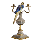 Подсвечникв образе попугая из фарфора с бронзовыми элементами Eden Garden варинант исполнения - 2 | Loft Concept в Барнауле