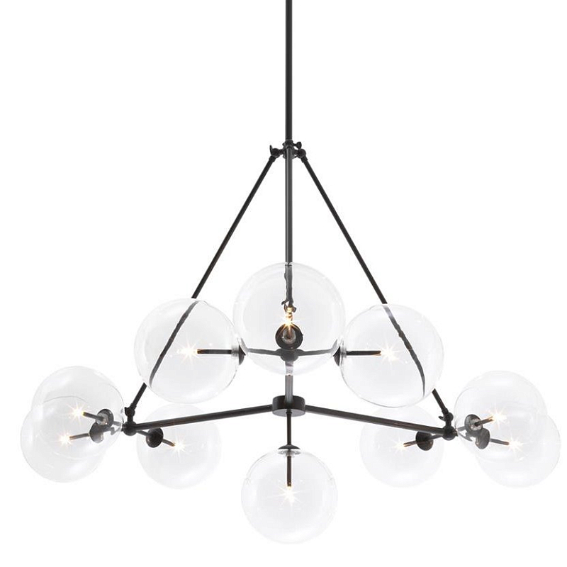Люстра Chandelier Bermude Bronze Темная бронза Прозрачное Стекло Люстра Chandelier Bermude Bronze Темная бронза Прозрачное Стекло в Барнауле | Loft Concept