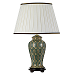 Настольная лампа с керамическим основанием с золотистым решетчатым узором и белым плиссированным абажуром Elstead Lighting варинант исполнения - 1 | Loft Concept в Барнауле