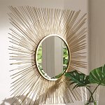 Зеркало-солнце круглое с золотыми лучам Sunrise варинант исполнения - 1 | Loft Concept в Барнауле