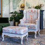 Кресло из массива бука серое с растительным орнаментом Raffael Floral Grey Armchair варинант исполнения - 10 | Loft Concept в Барнауле