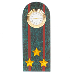 Часы погон ВС подарочные настольные из натурального камня Змеевик Military Clock варинант исполнения - 4 | Loft Concept в Барнауле