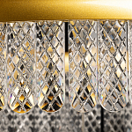 Люстра двухъярусная с золотого цвета и прозрачными подвесками Pettico варинант исполнения - 8 | Loft Concept в Барнауле