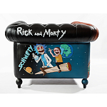 Кресло "Умный Умник" Rick and Morty graffiti chair натуральная кожа  варинант исполнения - 3 | Loft Concept в Барнауле