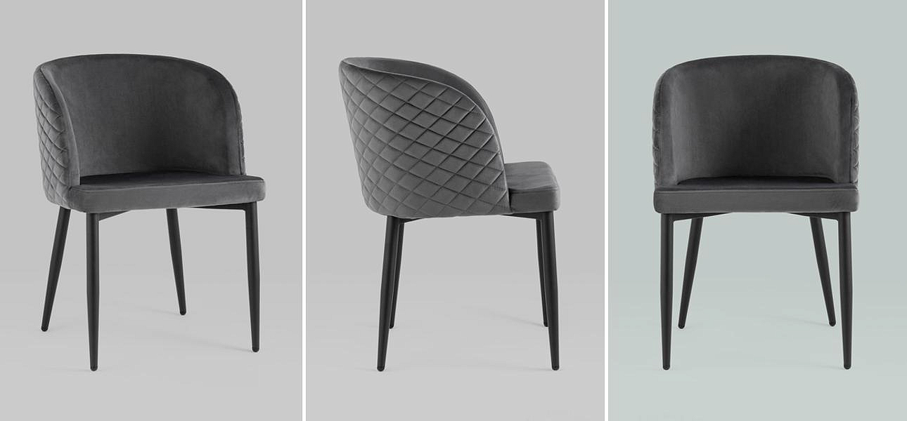 Стул Oscar Chair Серый Велюр Стул Oscar Chair Серый Велюр - Loft-Concept в Барнауле