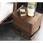 Прикроватный деревянный столик с 2-мя ящиками Moon Walnut Furniture варинант исполнения - 3 | Loft Concept в Барнауле