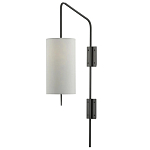 Бра чёрное с тканевым абажуром в форме цилиндра Rough Beauty варинант исполнения - 3 | Loft Concept в Барнауле