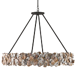 Люстра круглая с абажуром из устричных раковин Sea Ravens варинант исполнения - 3 | Loft Concept в Барнауле