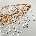 Люстра подвесная золотого цвета с металлическим сетчатым основанием и стеклянными каплевидными подвесками Hinkley варинант исполнения - 4 | Loft Concept в Барнауле