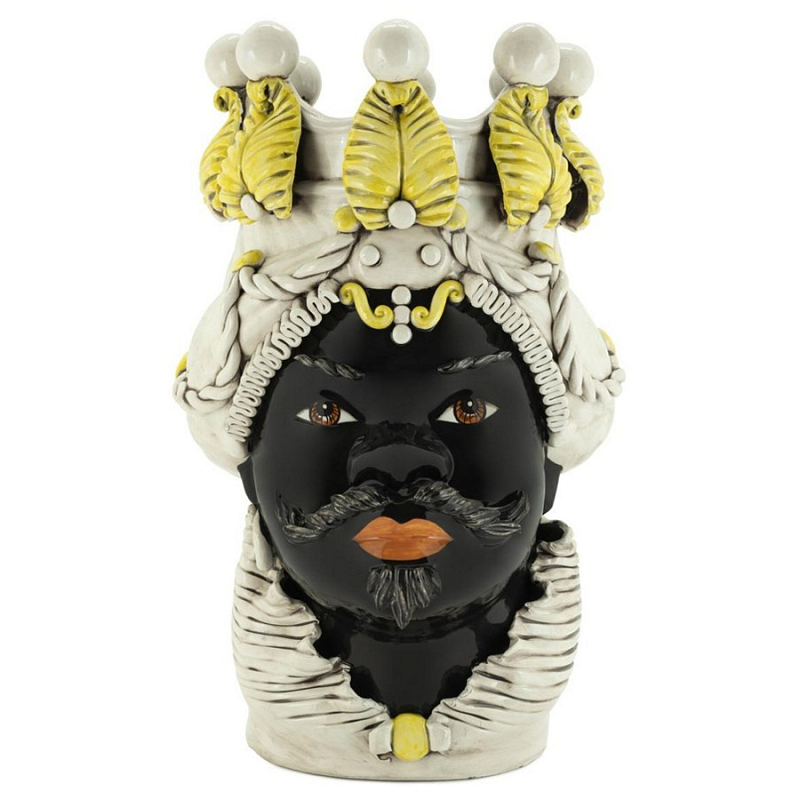 Ваза Vase Moro Man Yellow Big Черный Бежевый Желтый Ваза Vase Moro Man Yellow Big Черный Бежевый Желтый в Барнауле | Loft Concept