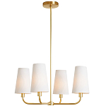 Люстра золотая с белыми тканевыми абажурами Coolness варинант исполнения - 2 | Loft Concept в Барнауле