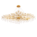 Люстра круглая подвесная с декором в виде ветвей и прозрачных подвесок из стекла в форме капель Droplet Chandelier варинант исполнения - 1 | Loft Concept в Барнауле