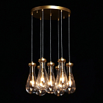 Люстра с 7-ю прозрачными плафонами из стекла в форме капли Lucid Rain  варинант исполнения - 3 | Loft Concept в Барнауле