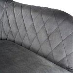 Стул с мягкой серой обивкой из велюра и подъемно-поворотным механизмом на черных колесиках Harper Gray варинант исполнения - 3 | Loft Concept в Барнауле