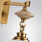 Бра со стеклянным плафоном конусообразной формы и декоративной вставкой из джута Tectona  варинант исполнения - 6 | Loft Concept в Барнауле