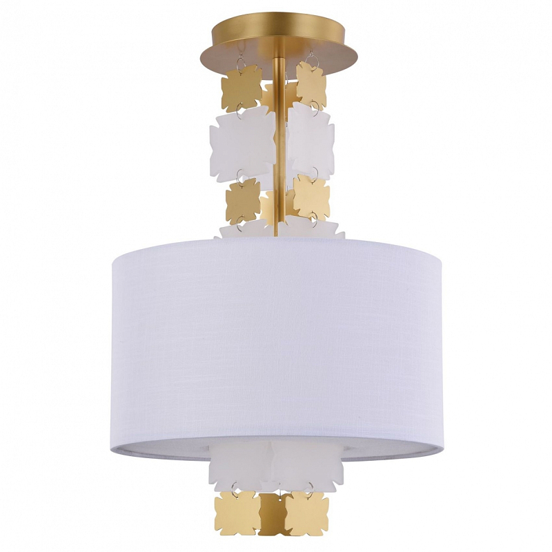 Потолочный светильник Jacopo Mosaic Ceiling Light One Белый Латунь Потолочный светильник Jacopo Mosaic Ceiling Light One Белый Латунь в Барнауле | Loft Concept