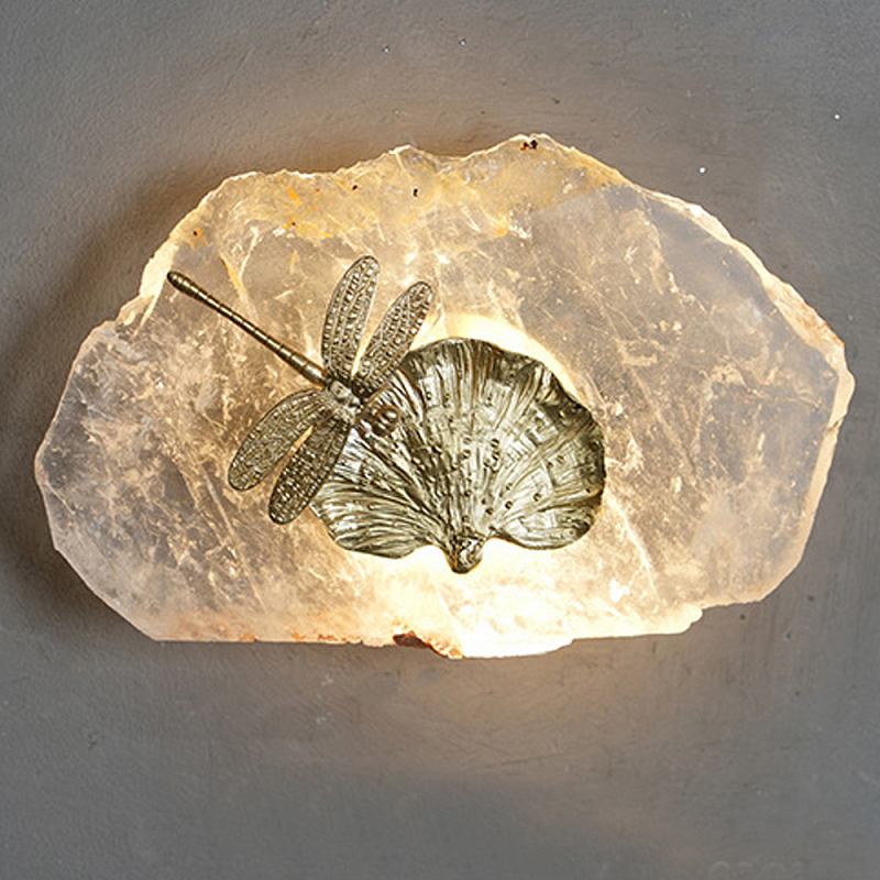 Бра Декоративный лист с стрекозой Glacial Fragment Медь Прозрачный Бра Декоративный лист с стрекозой Glacial Fragment Медь Прозрачный в Барнауле | Loft Concept