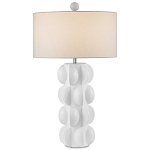 Настольная лампа белая с тканевым абажуром в форме цилиндра Morphing варинант исполнения - 3 | Loft Concept в Барнауле