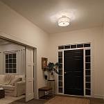 Потолочный светильник с двойным цилиндрическим плафоном из белого стекла и прозрачной органзы Kichler варинант исполнения - 10 | Loft Concept в Барнауле