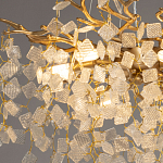 Люстра подвесная золотого цвета с декоративными ветвями и прозрачными рельефными подвесками FAIRYTREE Light варинант исполнения - 5 | Loft Concept в Барнауле