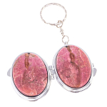 Зеркало брелок складное двухстороннее из натурального камня Родонит Stone Mirrors варинант исполнения - 3 | Loft Concept в Барнауле