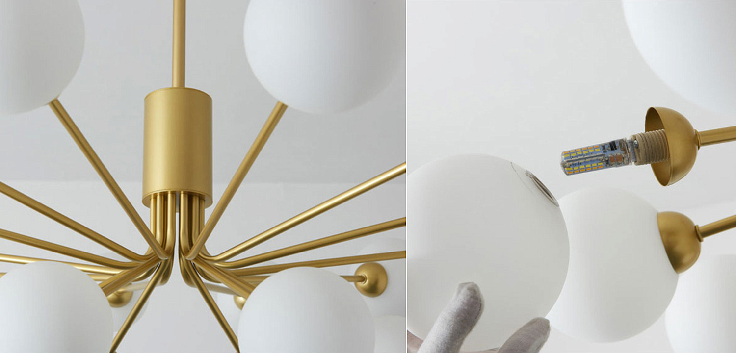 Люстра Berries Chandelier White Balloons Gold 18 Люстра Berries Chandelier White Balloons Gold 18 - Loft-Concept в Барнауле