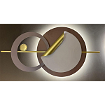 Бра круглое светодиодное в матовых оттенках коричневого и золотого цвета Kosmikos варинант исполнения - 1 | Loft Concept в Барнауле