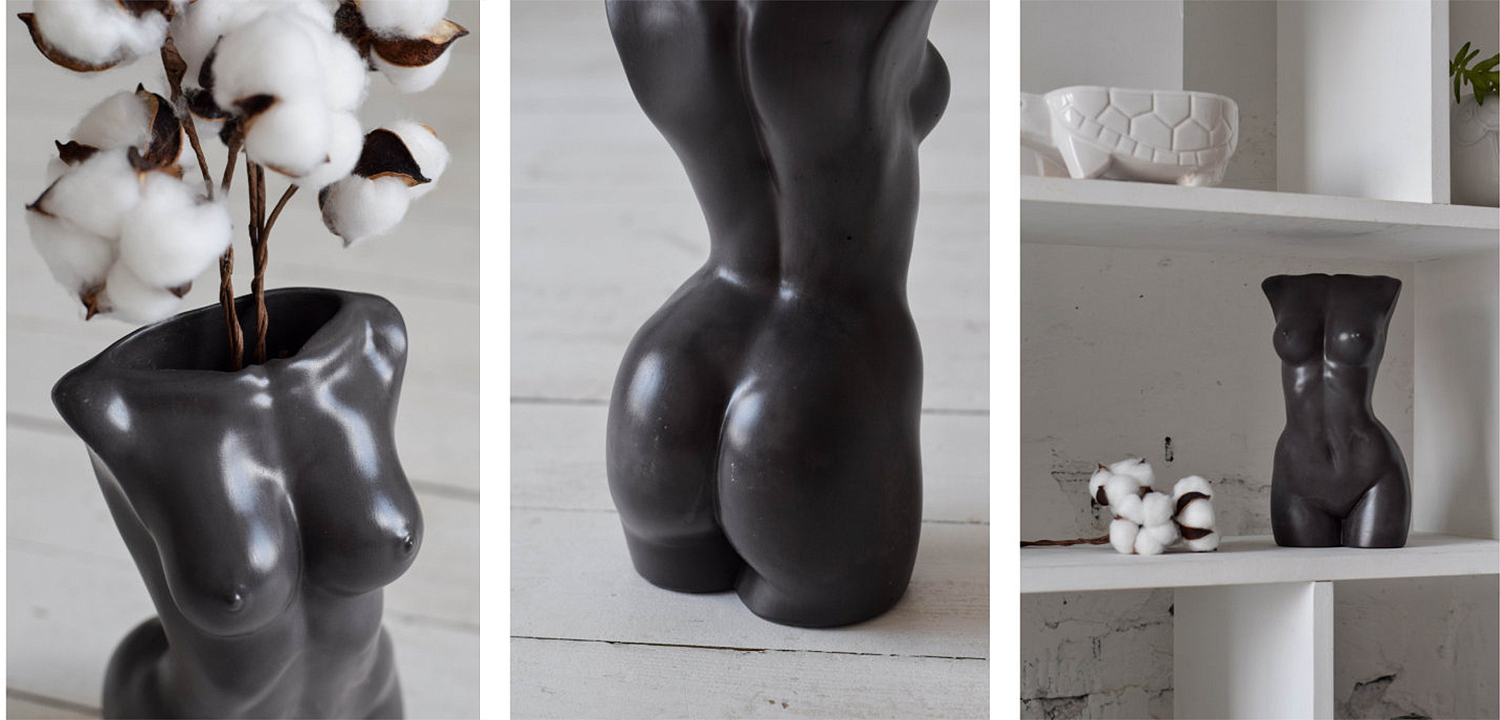 Ваза Vase Female Torso black Ваза Vase Female Torso black - Loft-Concept в Барнауле