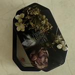 Шкатулка из эпоксидной смолы с цветами черная Epoxy Resin Box Black варинант исполнения - 3 | Loft Concept в Барнауле