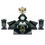 Настольный письменный набор из нефрита Герб России Dignity варинант исполнения - 1 | Loft Concept в Барнауле