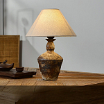 Настольная лампа с керамическим фактурным основанием и тканевым абажуром Eastern Tale варинант исполнения - 5 | Loft Concept в Барнауле