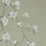 Обои ручная роспись Magnolia Canopy Colourway SC-287 on Aquamarine slub silk варинант исполнения - 2 | Loft Concept в Барнауле