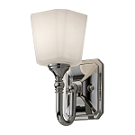 Бра для ванных комнат с белым матовым плафоном квадратной формы на основании цвета хром Feiss варинант исполнения - 1 | Loft Concept в Барнауле