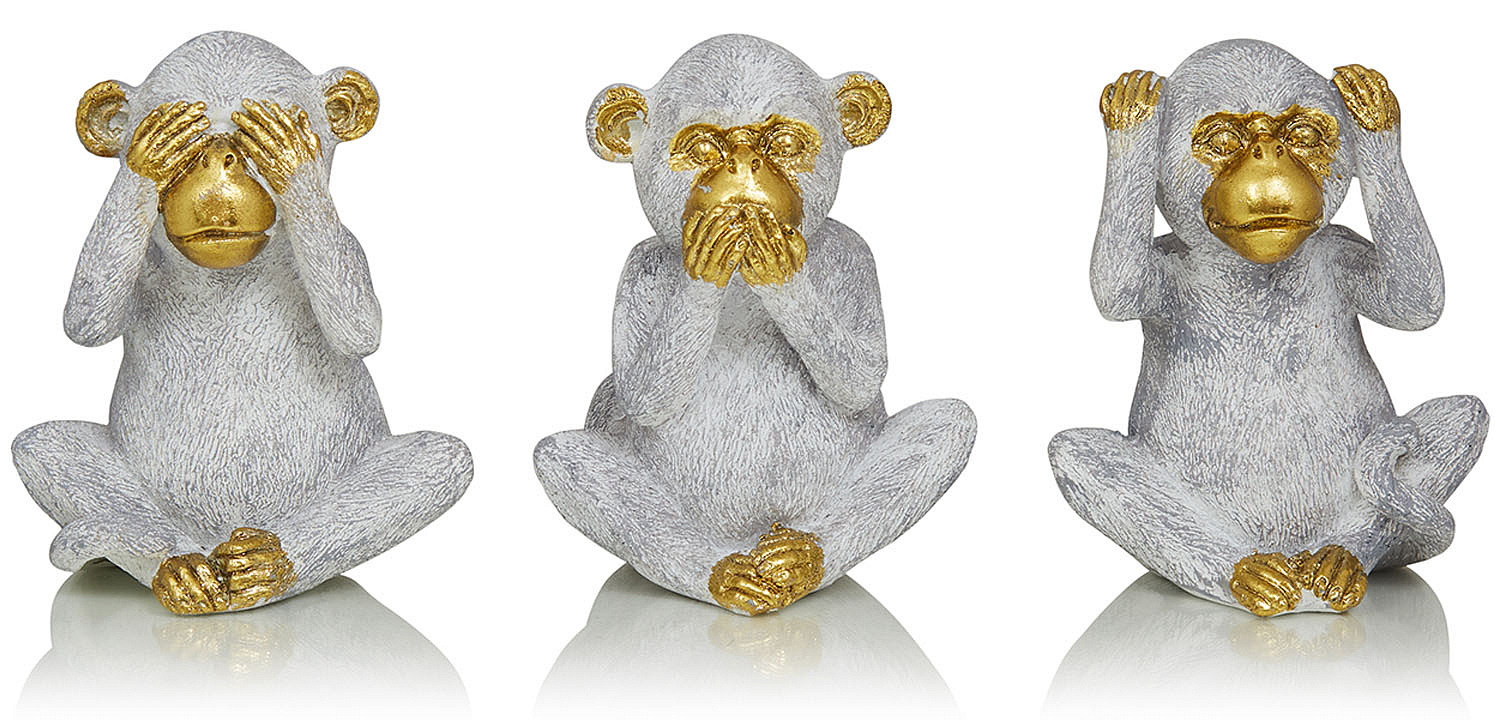 Комплект из 3-х статуэток Three Monkeys Комплект из 3-х статуэток Three Monkeys - Loft-Concept в Барнауле